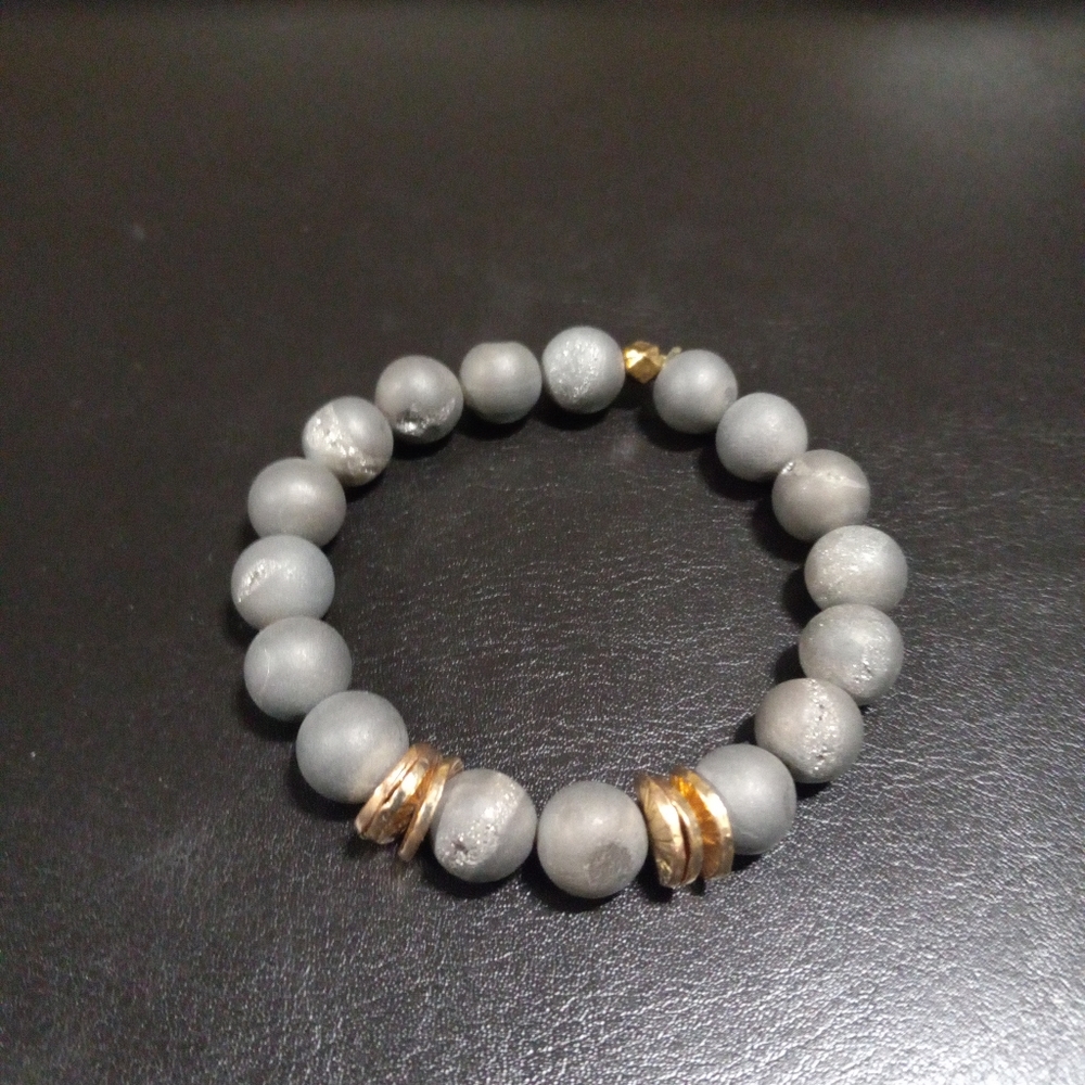 Druzy Quartz Stretch Bracelet